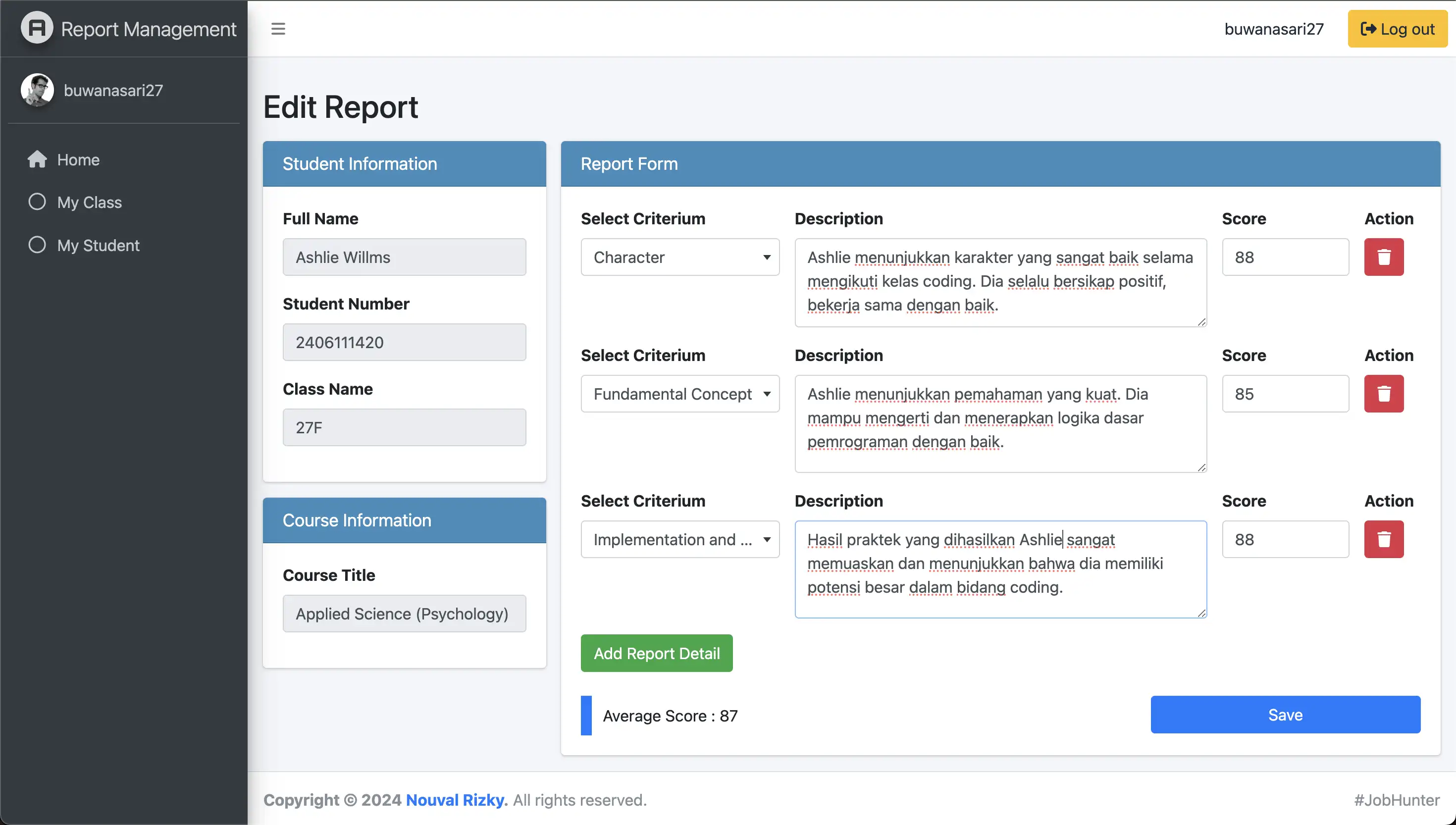 course-report-management